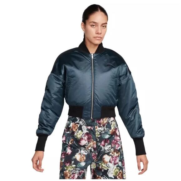 Nike Tech Pack Women's Floral Bomber Jacket Reversible Floral Jacket S NWOT - Picture 2 of 13